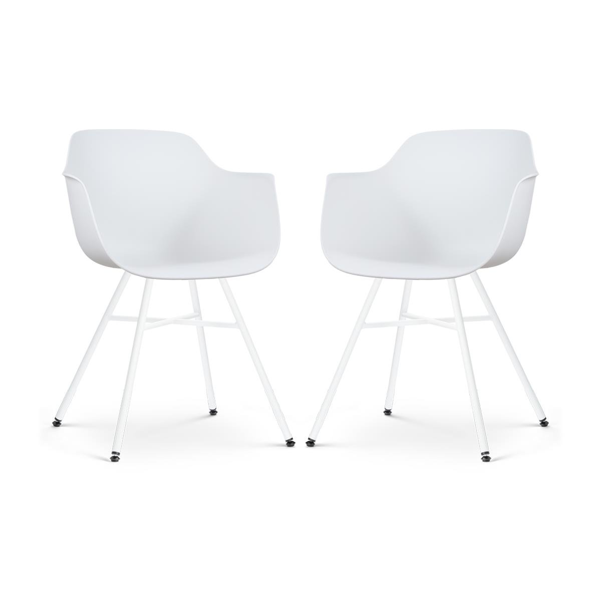 Nolon Noa-Puk Eetkamerstoelen Set van 2 - Wit - Wit Onderstel