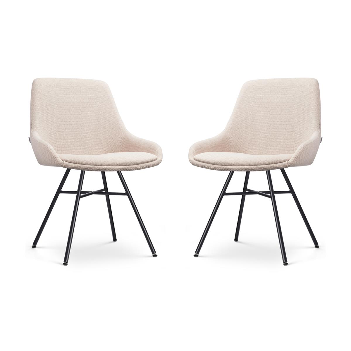 Nolon Noa-Isa Eetkamerstoelen Set van 2 - Beige - Zwart