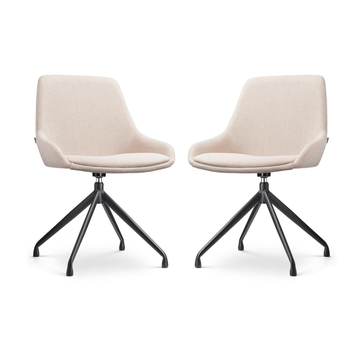 Nolon Nola-Isa Draaibare Eetkamerstoelen Beige - Zwart - 2x