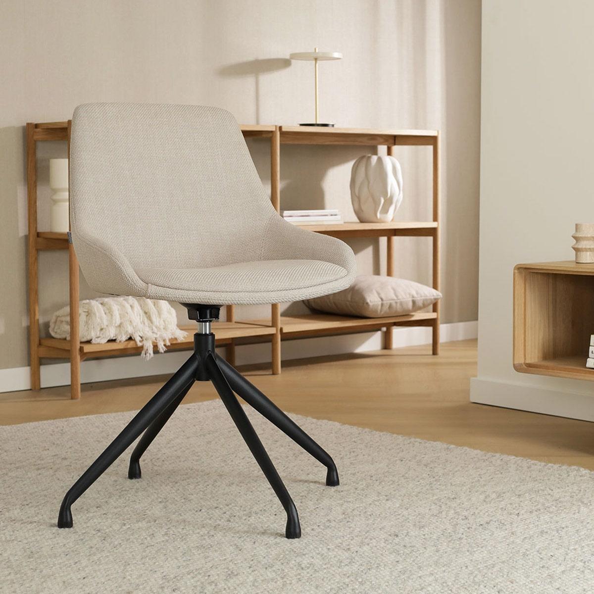 Nolon Nola-Isa Draaibare Eetkamerstoelen Beige - Zwart - 2x