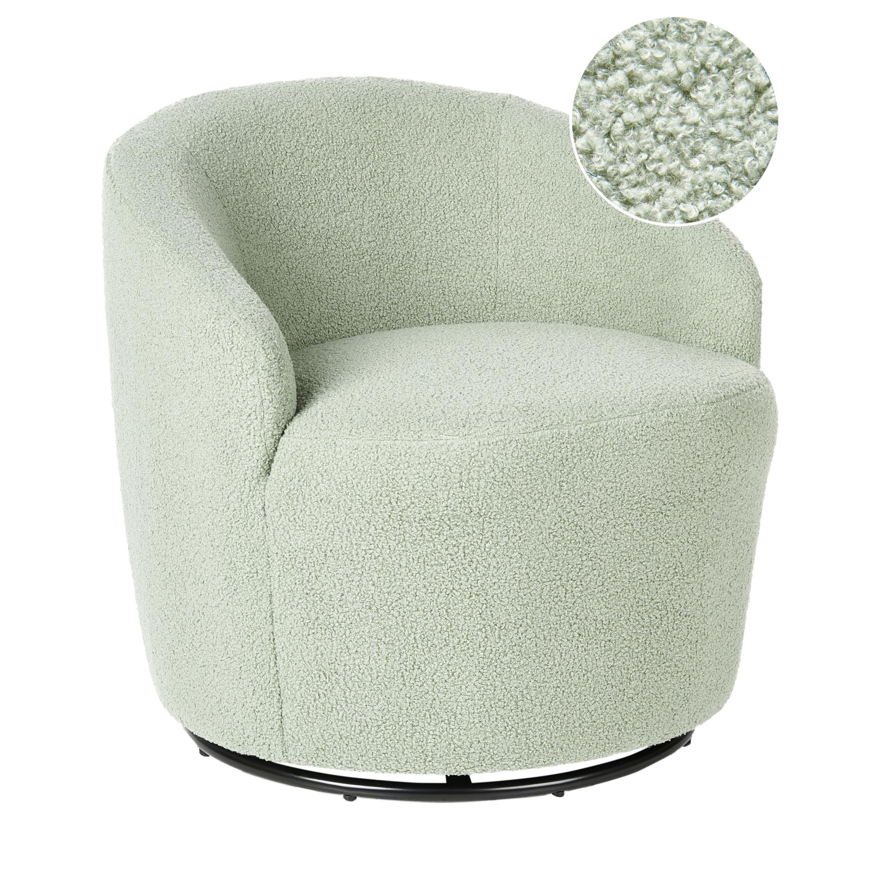 Beliani - DAVIK - Fauteuil - Lichtgroen - Bouclé