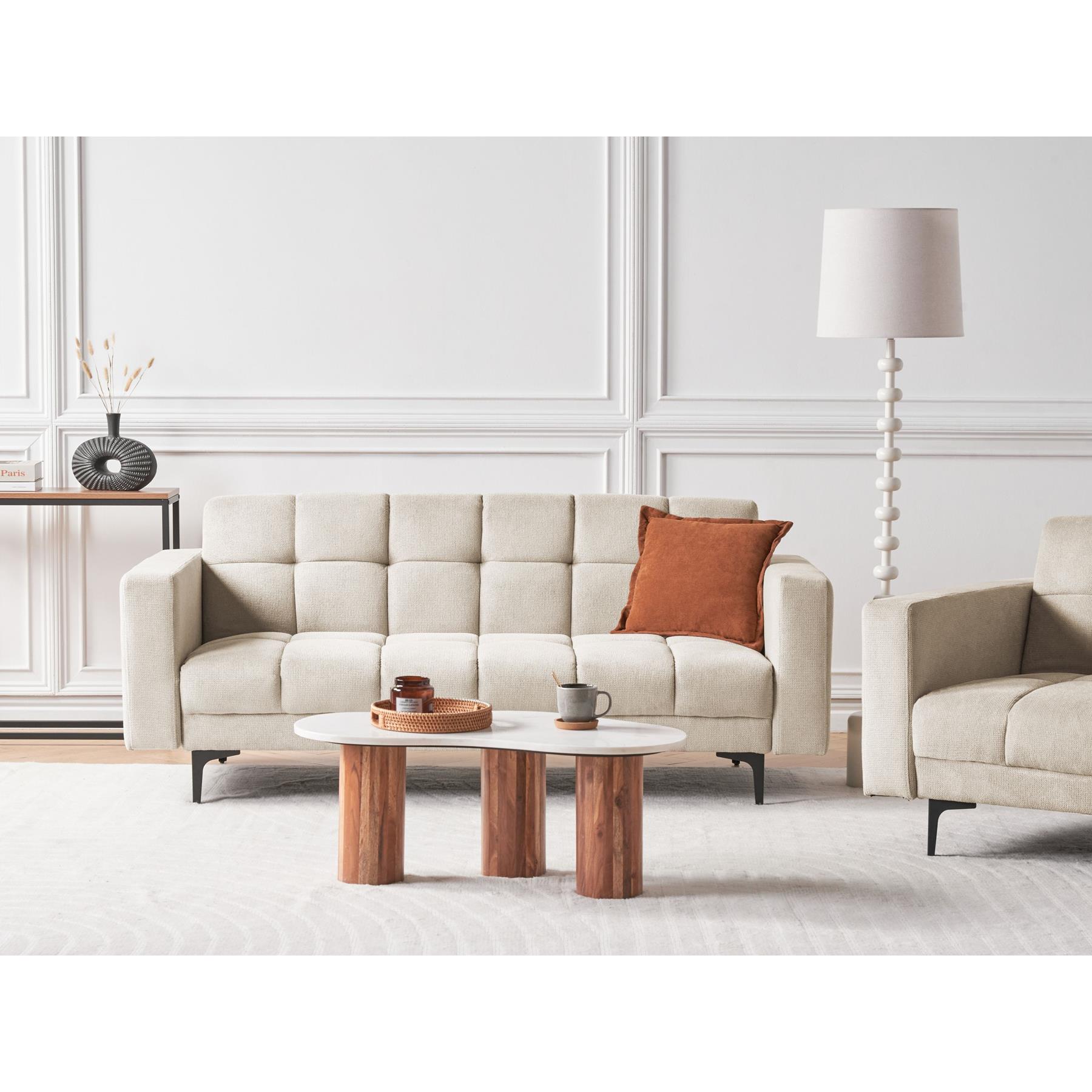 Beliani - ALNES - Slaapbank - Beige - Polyester