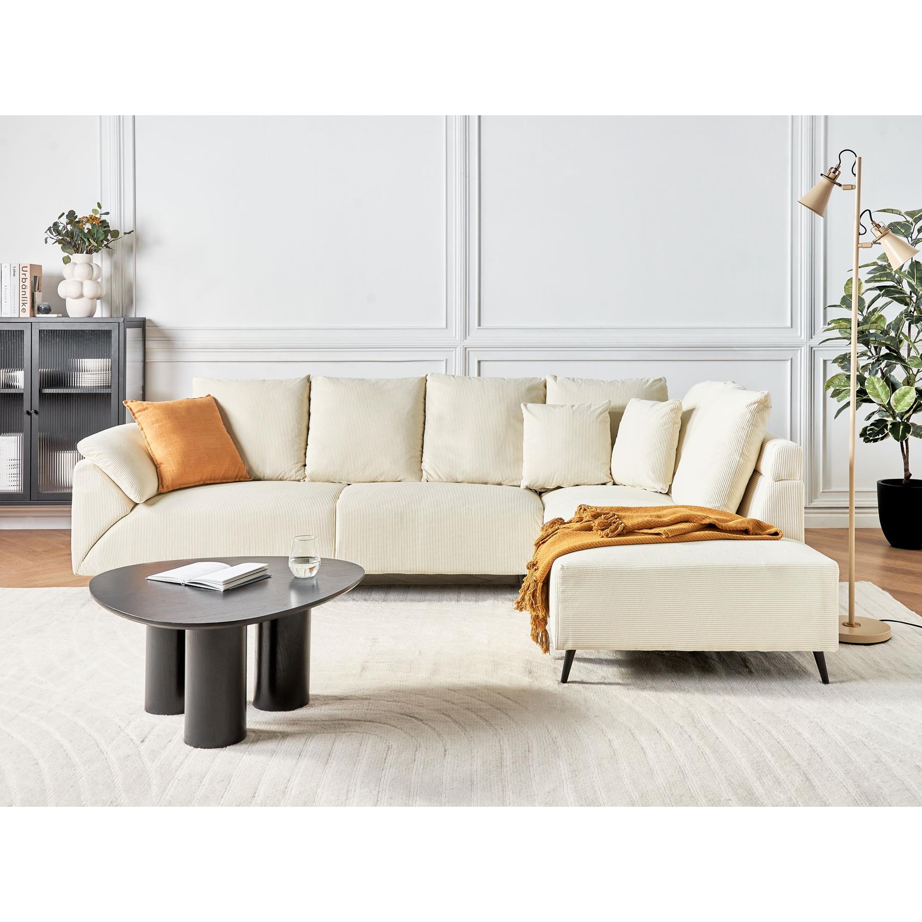 Beliani - LUNNER - Hoekbank - Lichtbeige - Linkszijdig - Corduroy