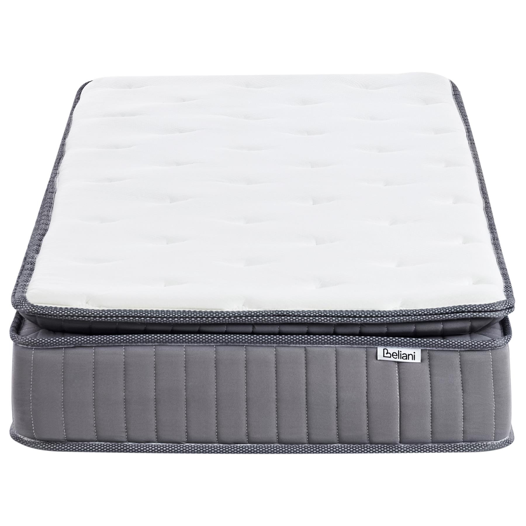 Beliani-PLEASANT-Pocketveringmatras hard-Wit-90 x 200 cm-Traagschuim