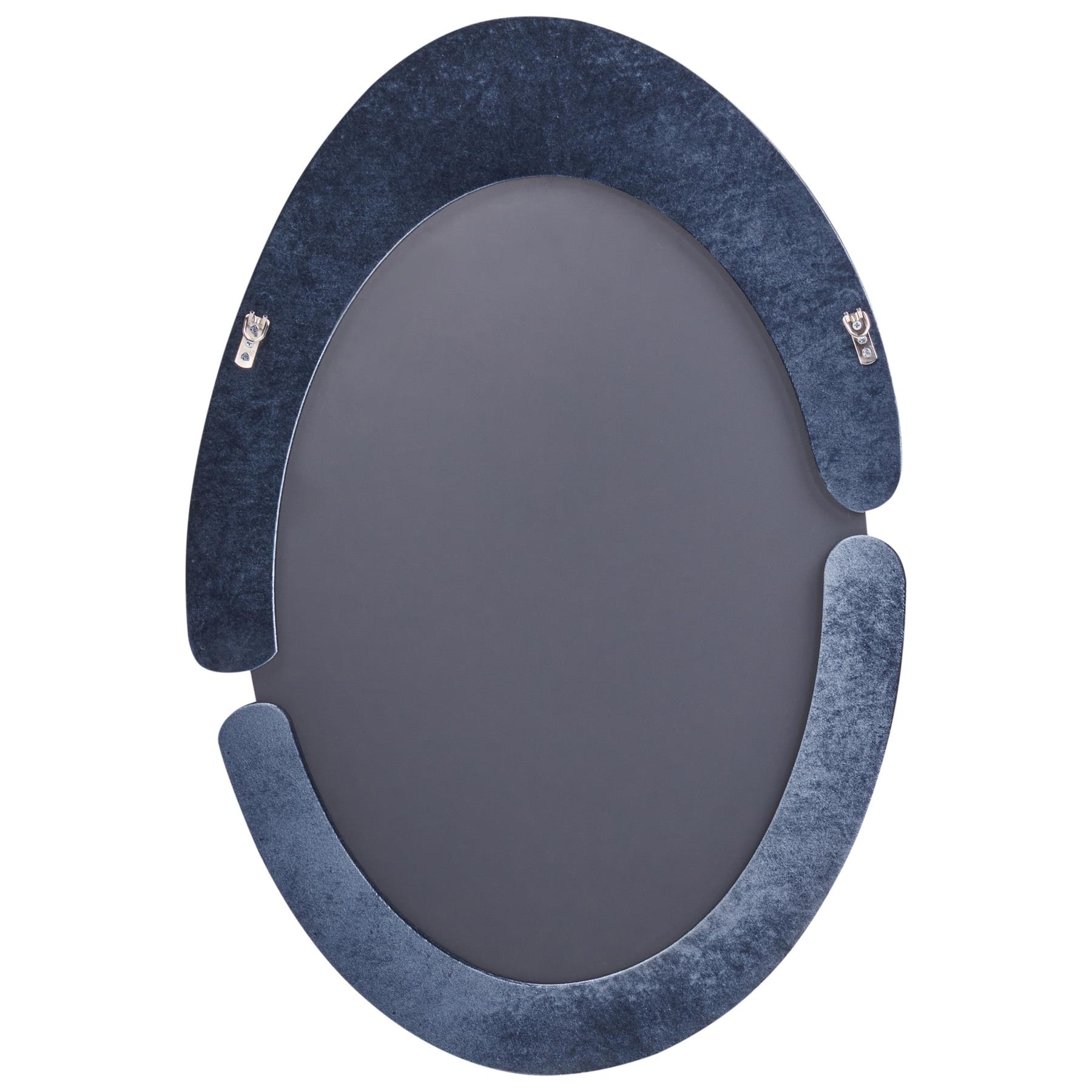 Beliani - MASSAY - Wandspiegel - Donkerblauw - Fluweel