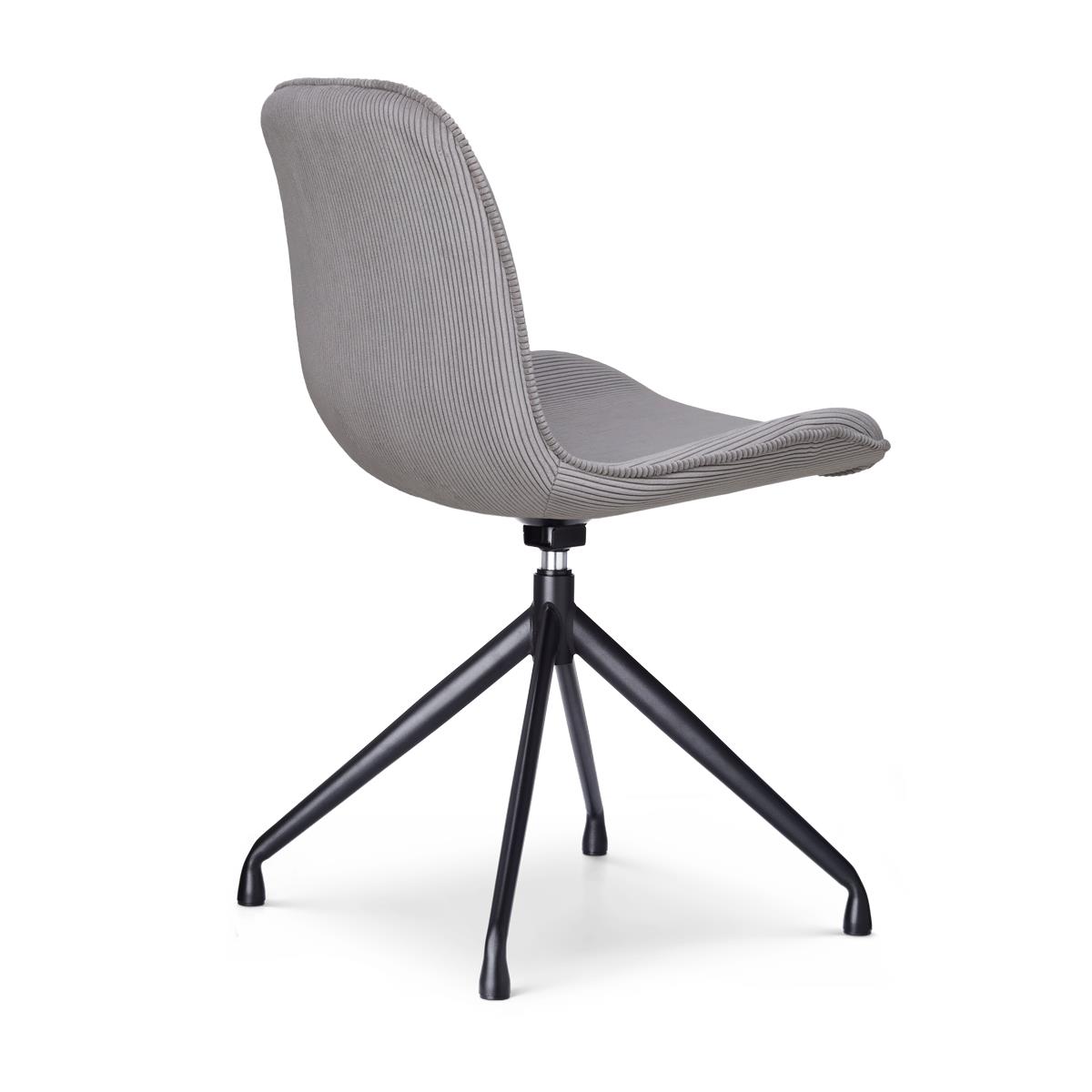 Nolon Nola-Fé Draaibare Eetkamerstoelen Set - Rib Warm Grijs - Zwart