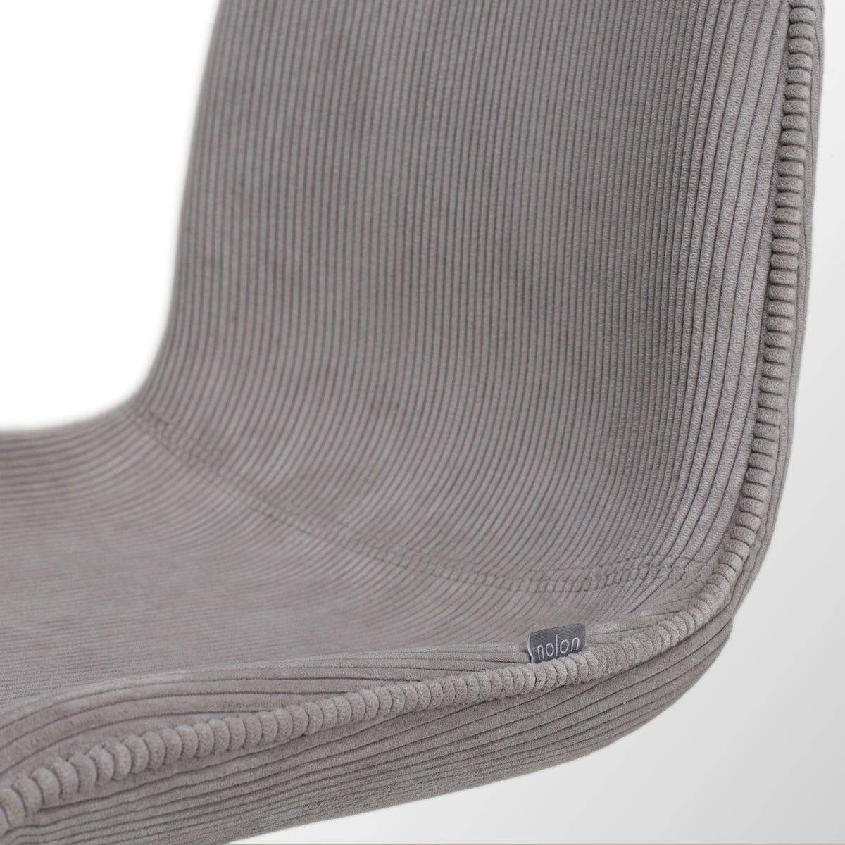 Nolon Nola-Fé Draaibare Eetkamerstoelen Set - Rib Warm Grijs - Zwart