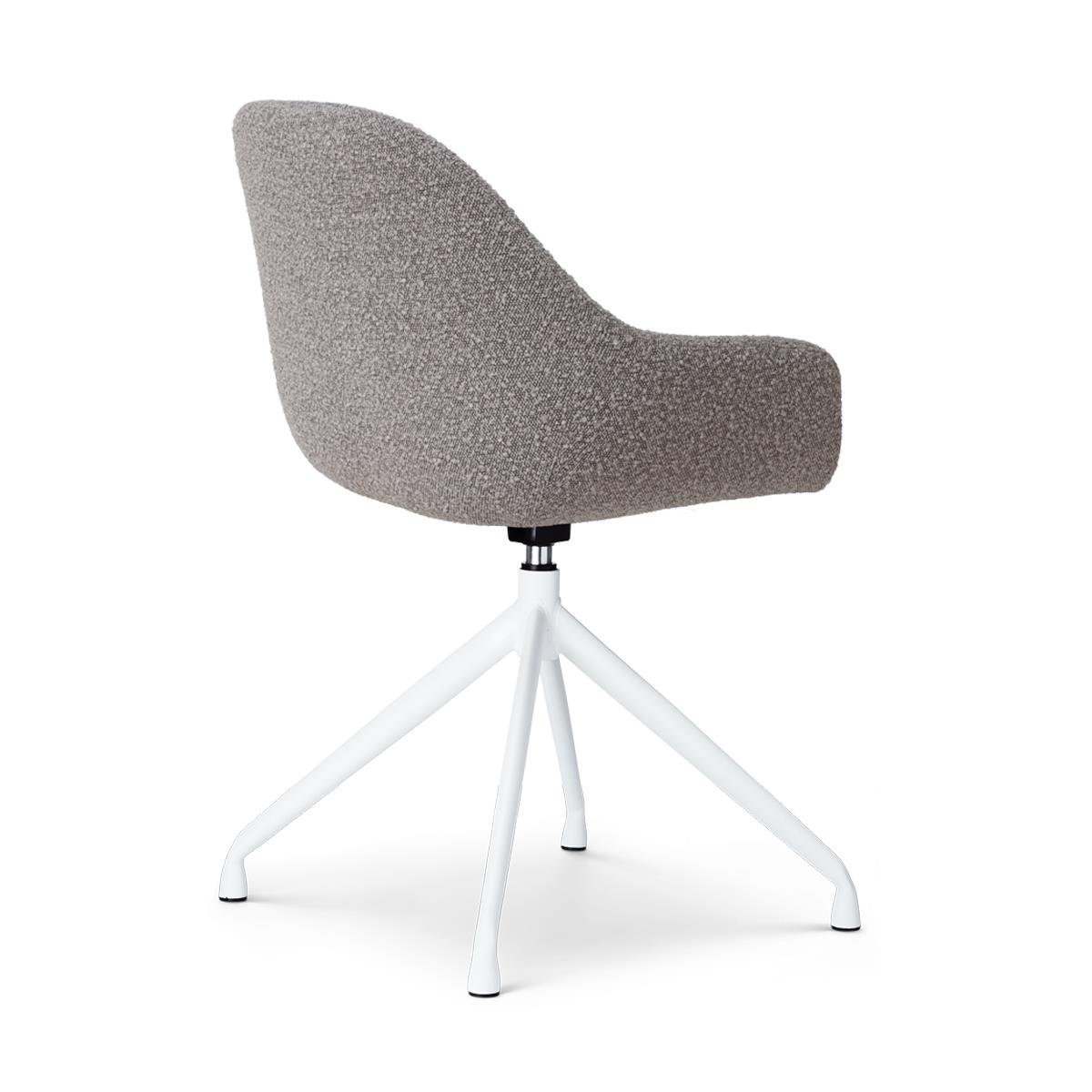 Nolon Nola-Mae Draaibare Eetkamerstoelen Bouclé Taupe - Wit - 2x