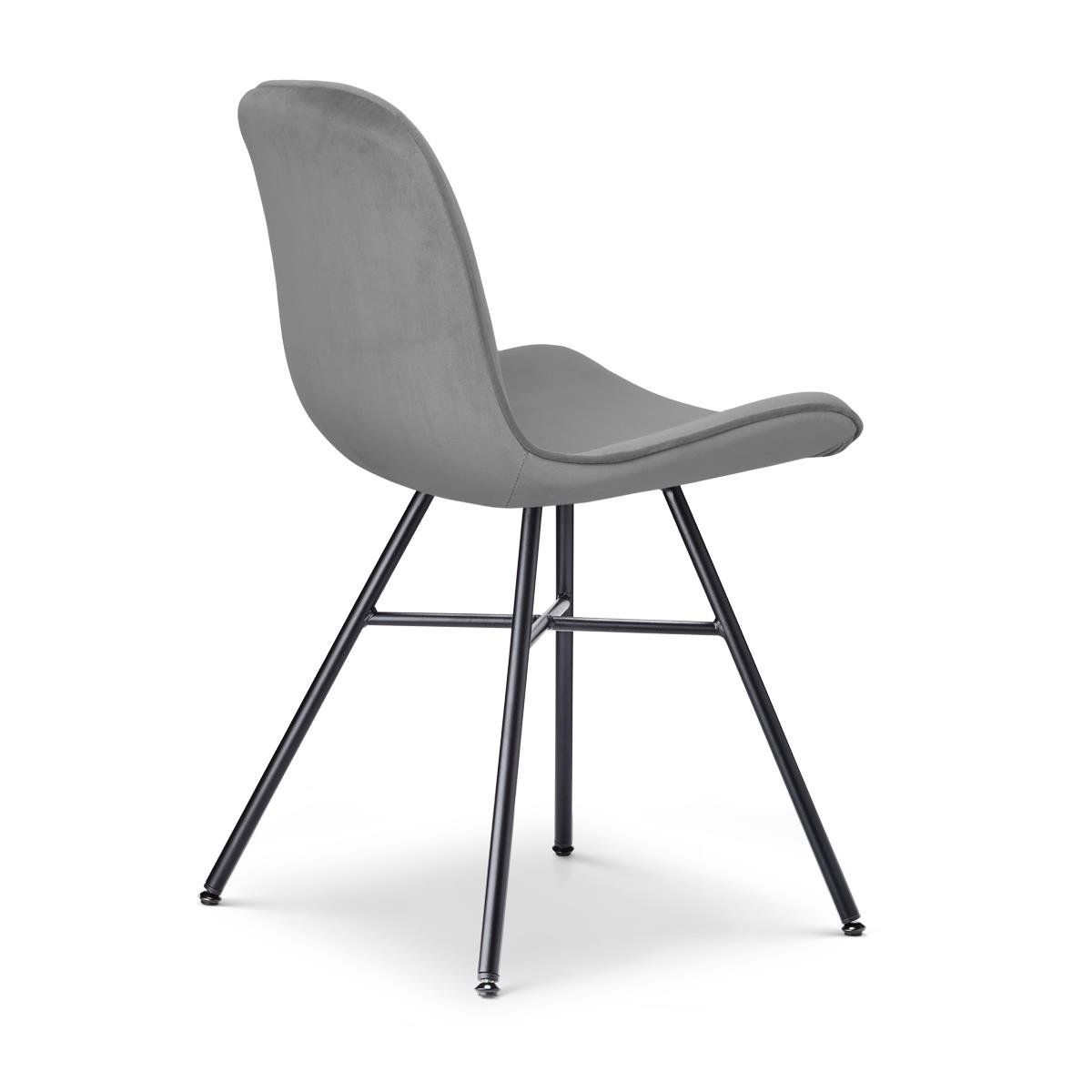 Nolon Noa-Fé Eetkamerstoelen Set van 2 - Velvet Grijs - Zwarte Poten