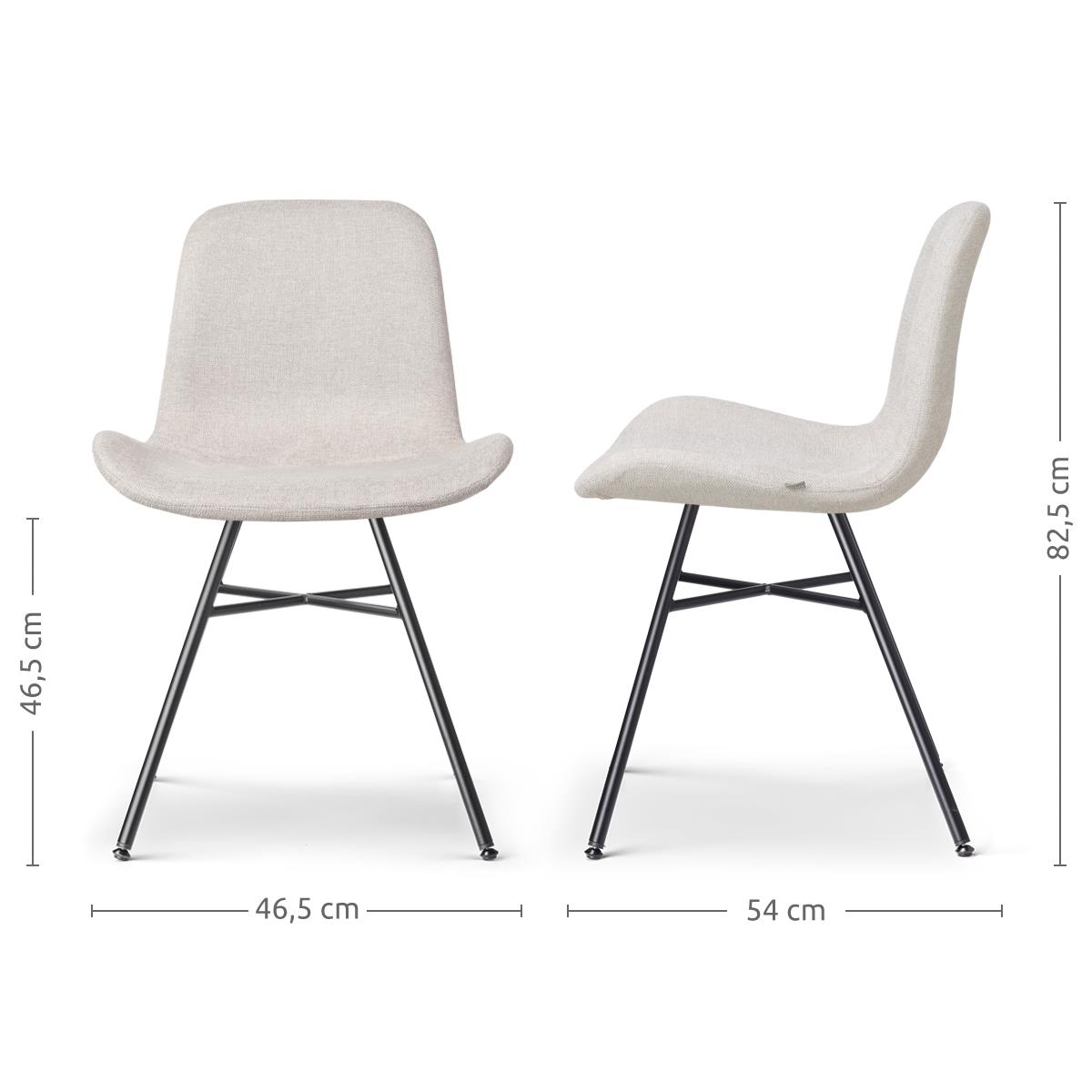 Nolon Noa-Fé Eetkamerstoelen Set van 2 - Beige - Zwarte Poten