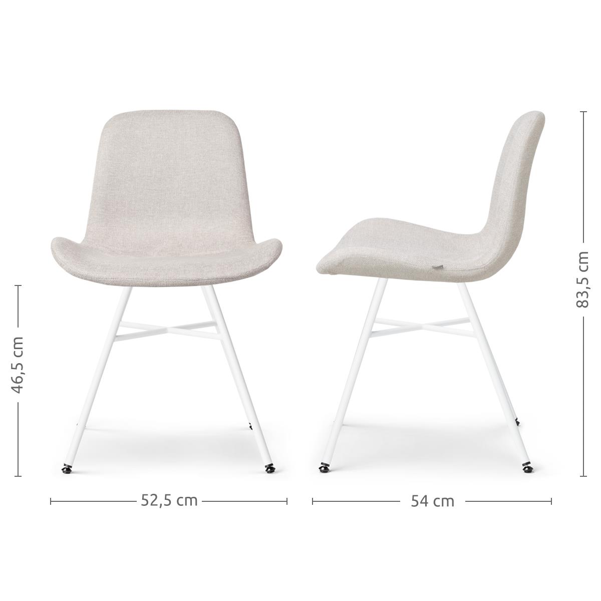 Nolon Noa-Fé Eetkamerstoelen Set van 2 - Beige - Witte Poten