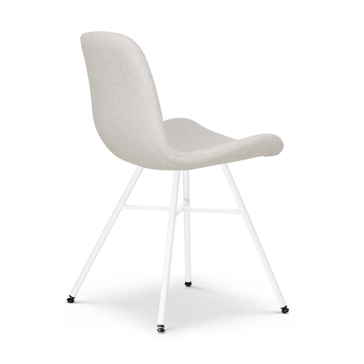 Nolon Noa-Fé Eetkamerstoelen Set van 2 - Beige - Witte Poten
