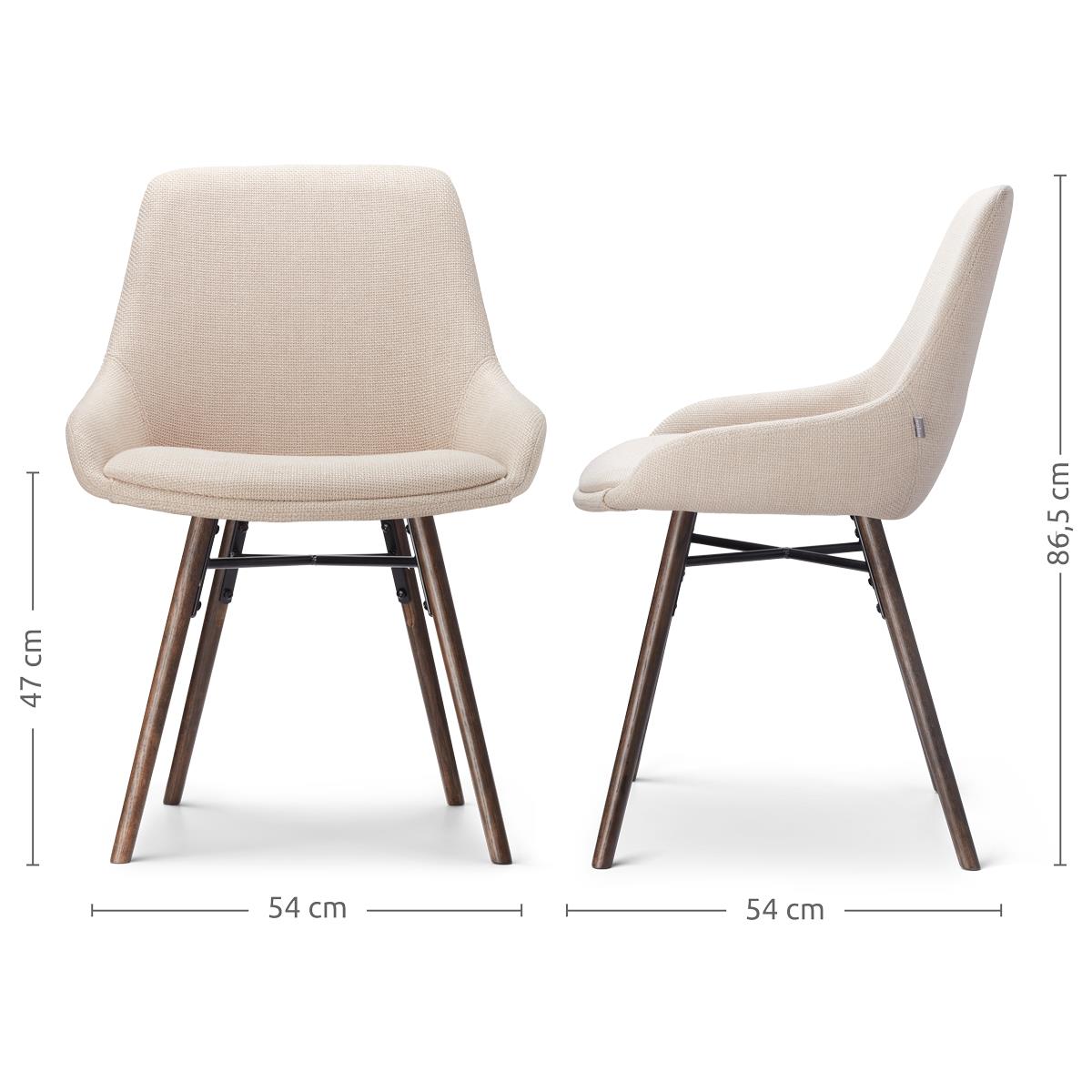 Nolon Nena-Isa Eetkamerstoelen Set van 2 - Beige - Walnoot