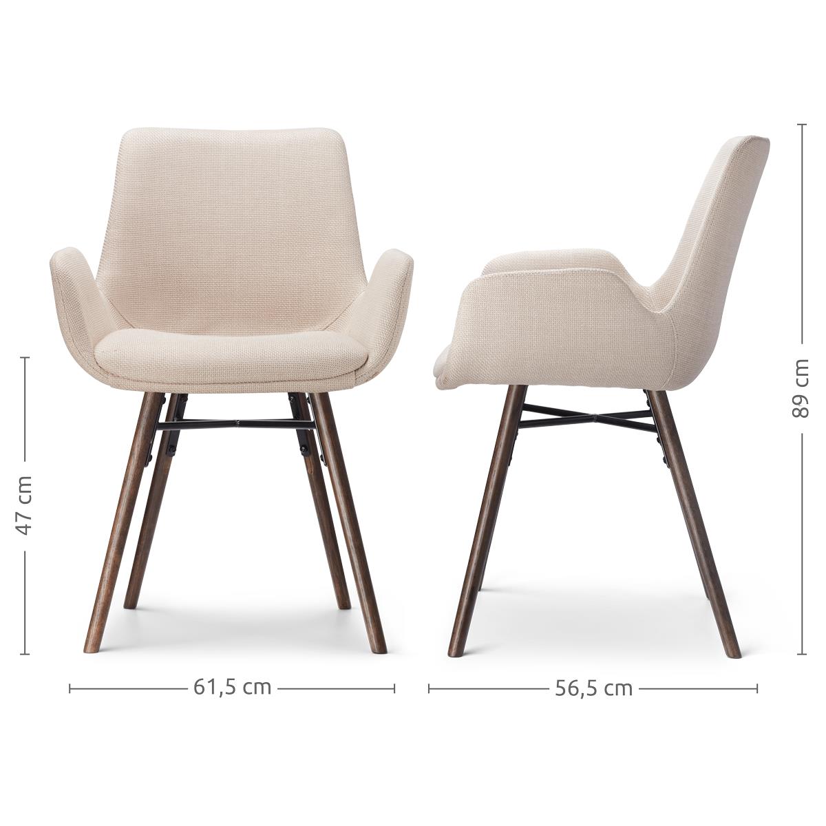 Nolon Nena-Eef Eetkamerstoelen Set van 2 - Beige - Walnoot Hout