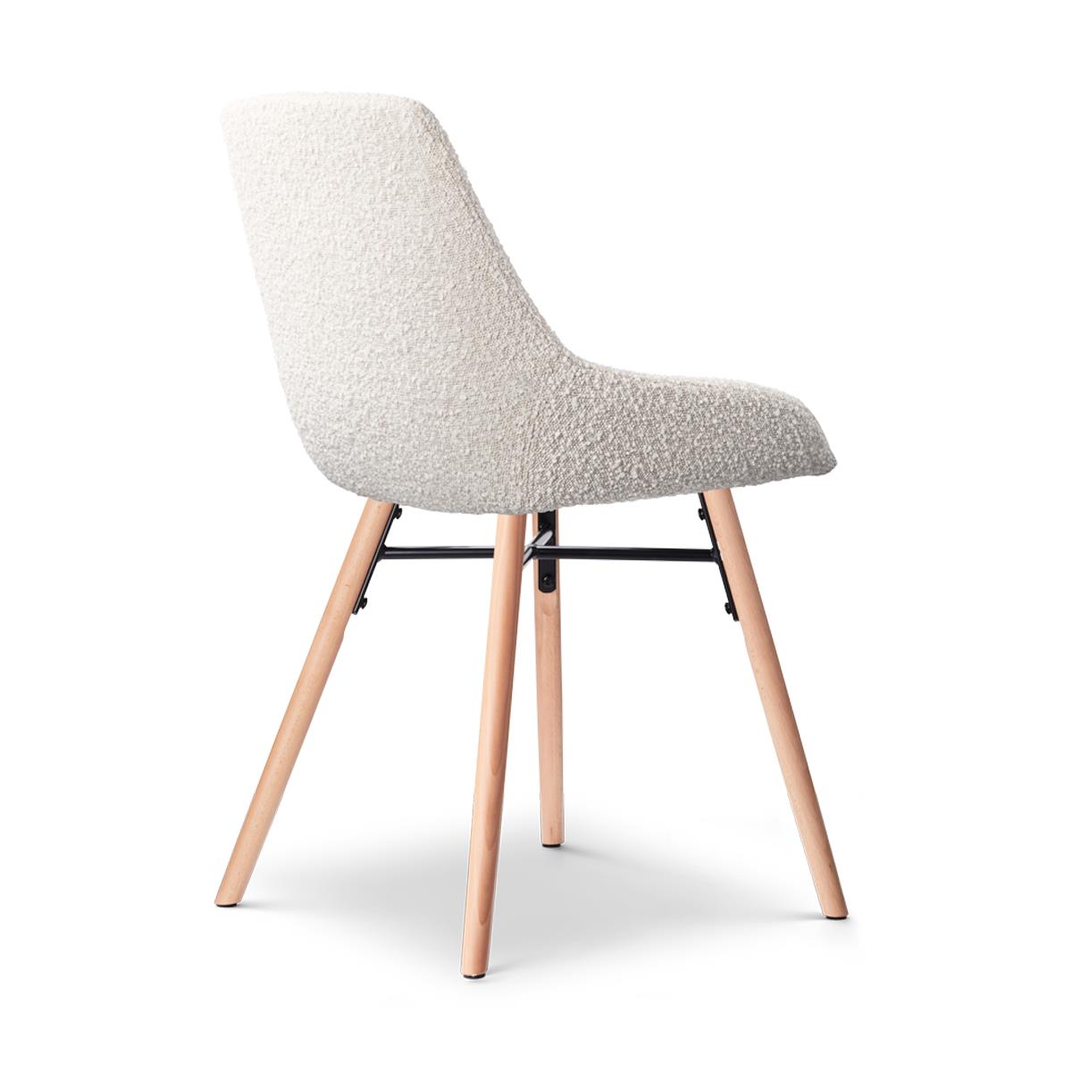 Nolon Nena-Isa Eetkamerstoelen Set van 2 - Bouclé Beige - Houten Poten