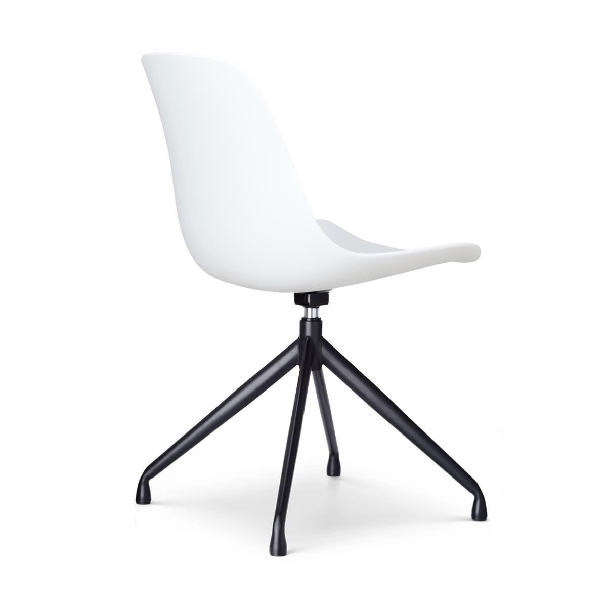 Nolon Nola-Pip Draaibare Eetkamerstoelen Wit - Zwart Onderstel - 2x