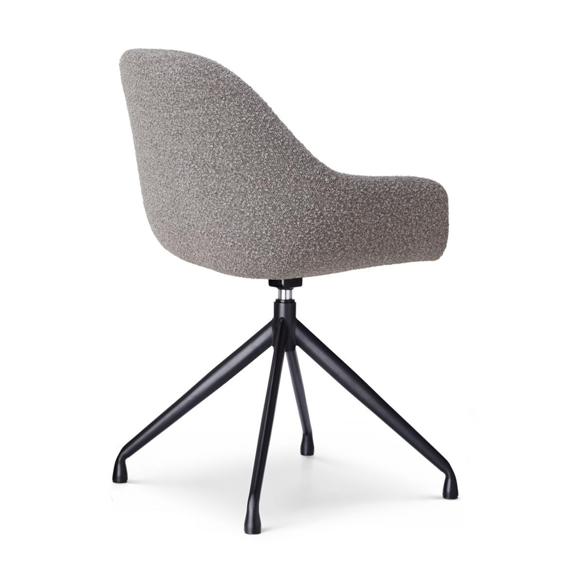 Nolon Nola-Mae Draaibare Eetkamerstoelen Bouclé Taupe - Zwart - 2x