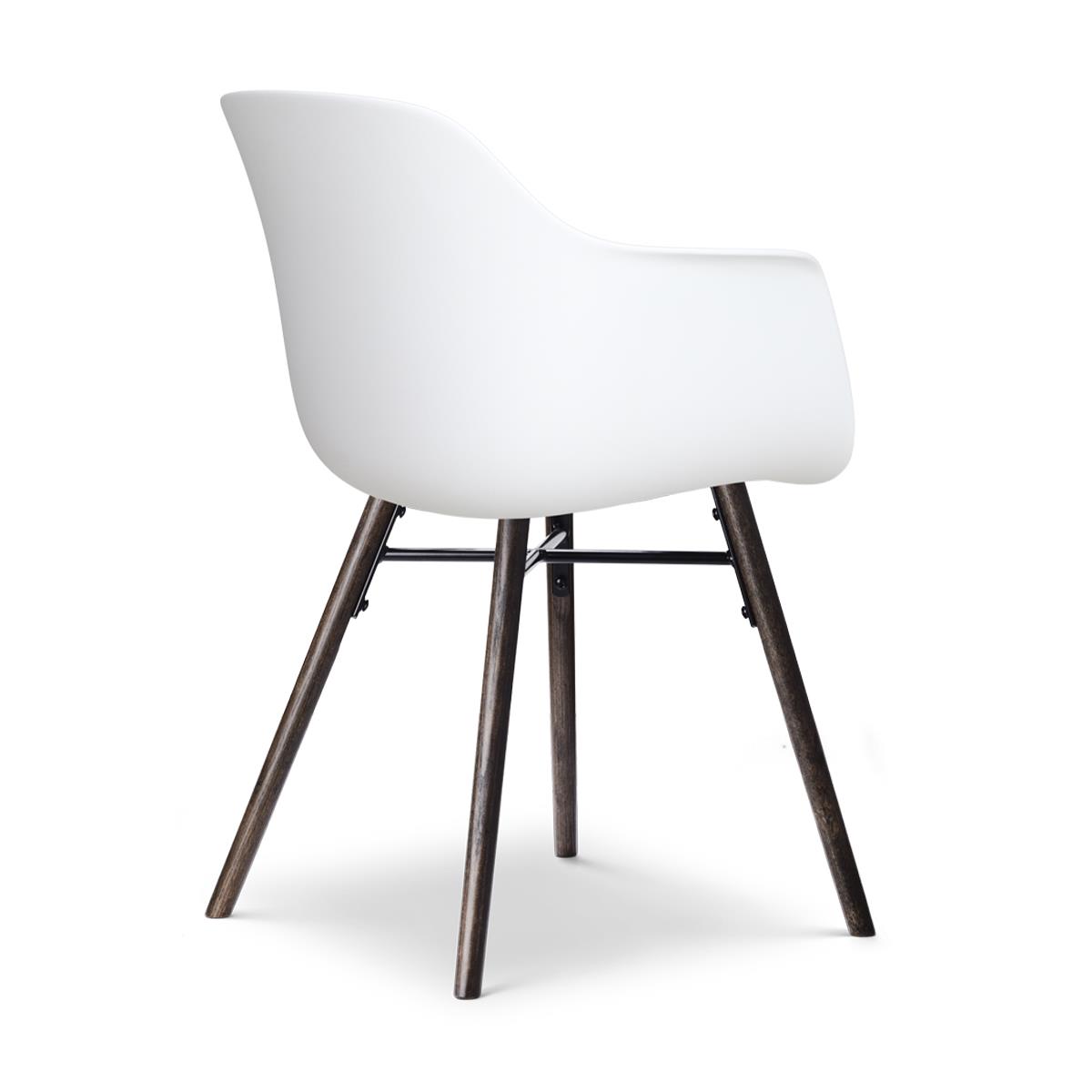 Nolon Nena-Puk Eetkamerstoelen Set van 2 - Wit - Walnoot Poten