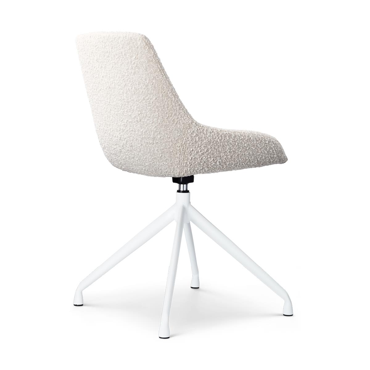 Nolon Nola-Isa Draaibare Eetkamerstoelen Bouclé Beige - Wit - 2x