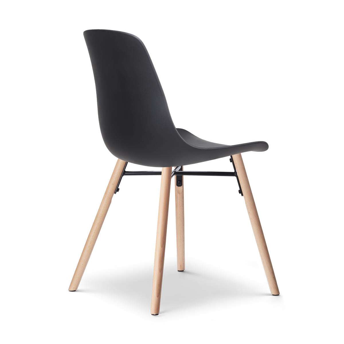 Nolon Nena-Pip Eetkamerstoelen Set van 2 - Zwart - Houten Poten