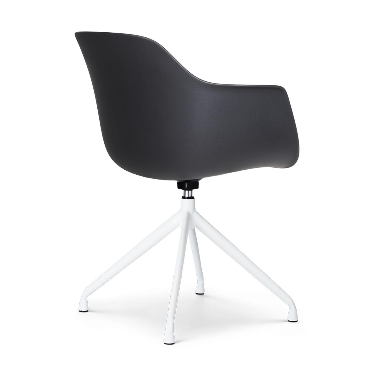 Nolon Nola-Puk Draaibare Eetkamerstoelen Zwart - Wit Onderstel - 2x