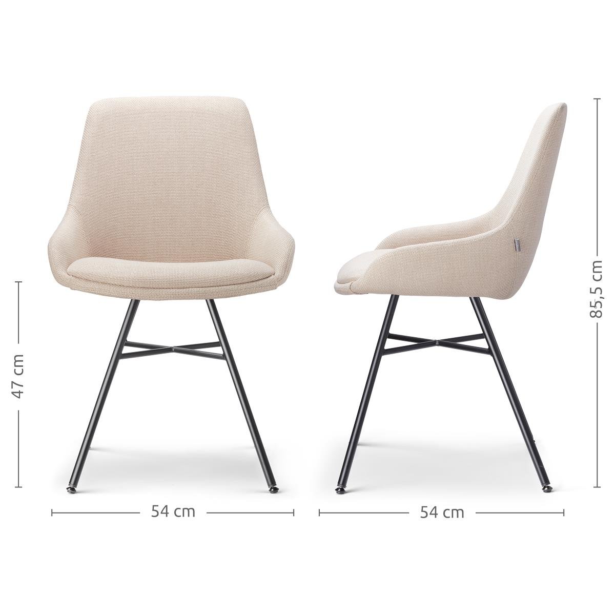 Nolon Noa-Isa Eetkamerstoelen Set van 2 - Beige - Zwart