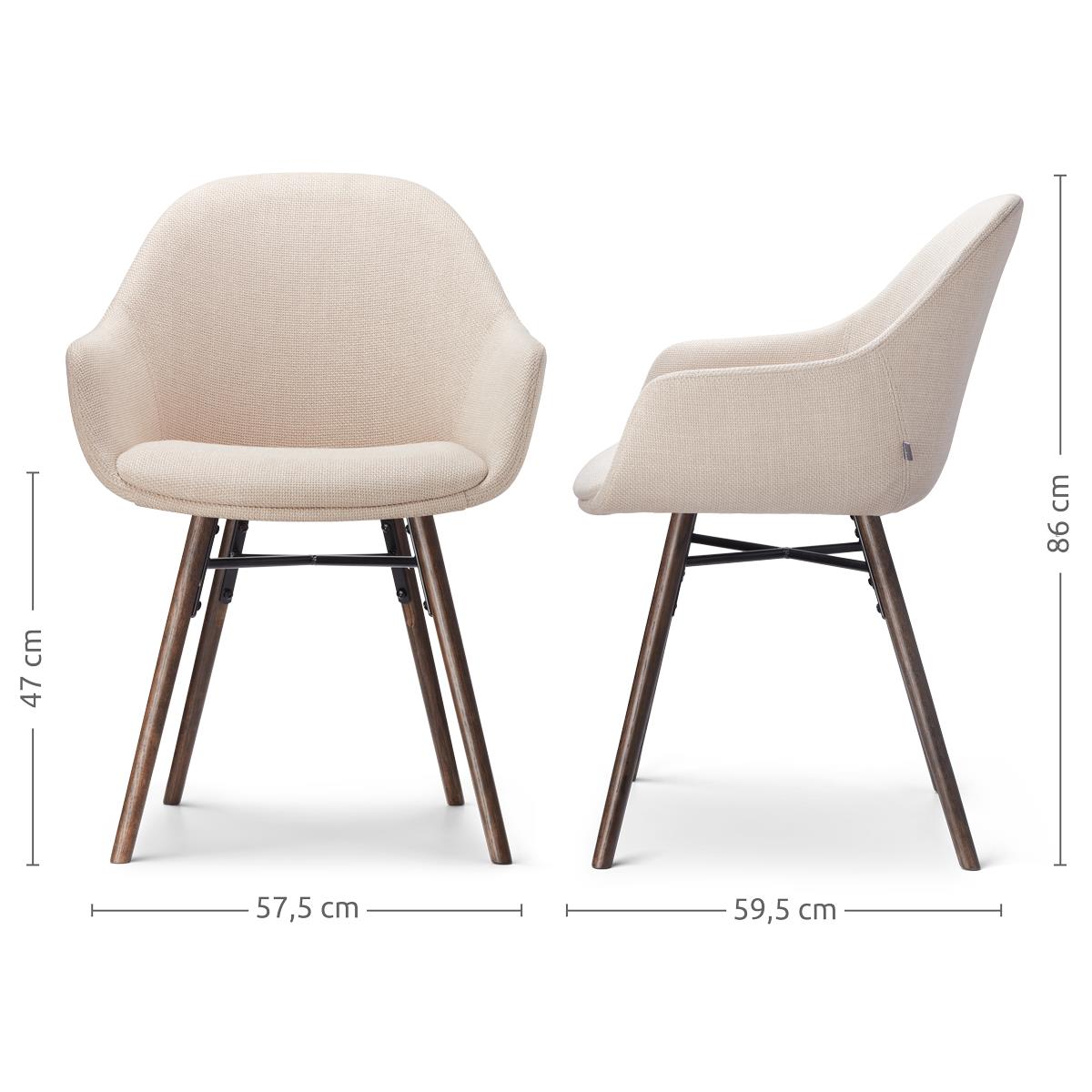 Nolon Nena-Mae Eetkamerstoelen Set van 2 - Beige - Walnoot
