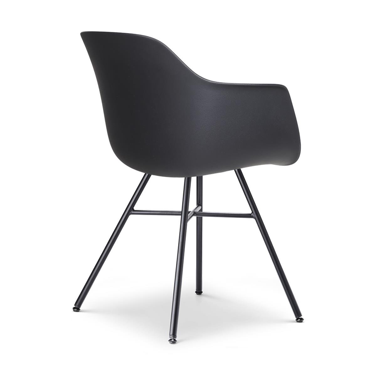 Nolon Noa-Puk Eetkamerstoelen Set van 2 - Zwart - Zwart Onderstel
