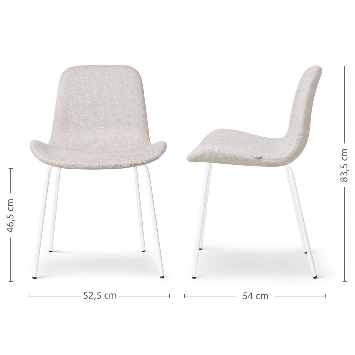 Nolon Nora-Fé Eetkamerstoelen Set van 2 - Beige - Witte Poten