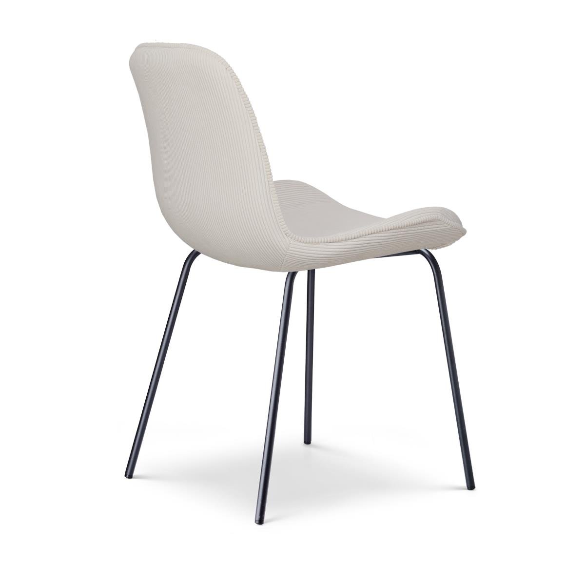 Nolon Nora-Fé Eetkamerstoelen Set van 2 - Rib Crème - Zwarte Poten
