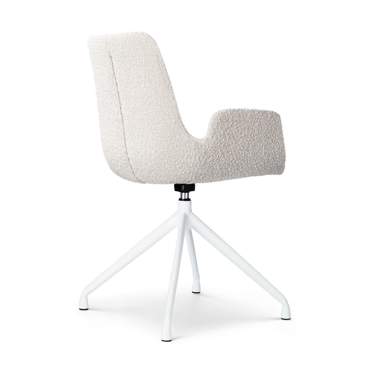 Nolon Nola-Eef Draaibare Eetkamerstoelen Bouclé Beige - Wit - 2x