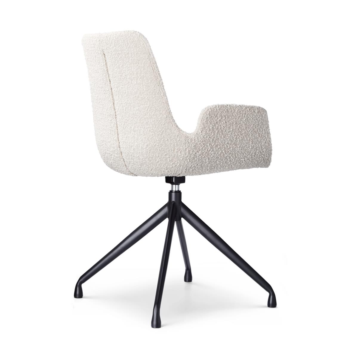 Nolon Nola-Eef Draaibare Eetkamerstoelen Bouclé Beige - Zwart - 2x