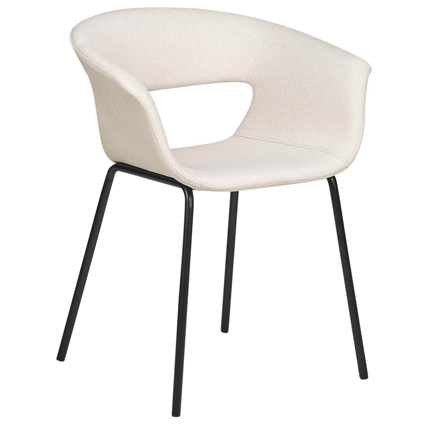 Beliani - ELMA - Eetkamerstoelen set van 2 - Lichtbeige - Polyester