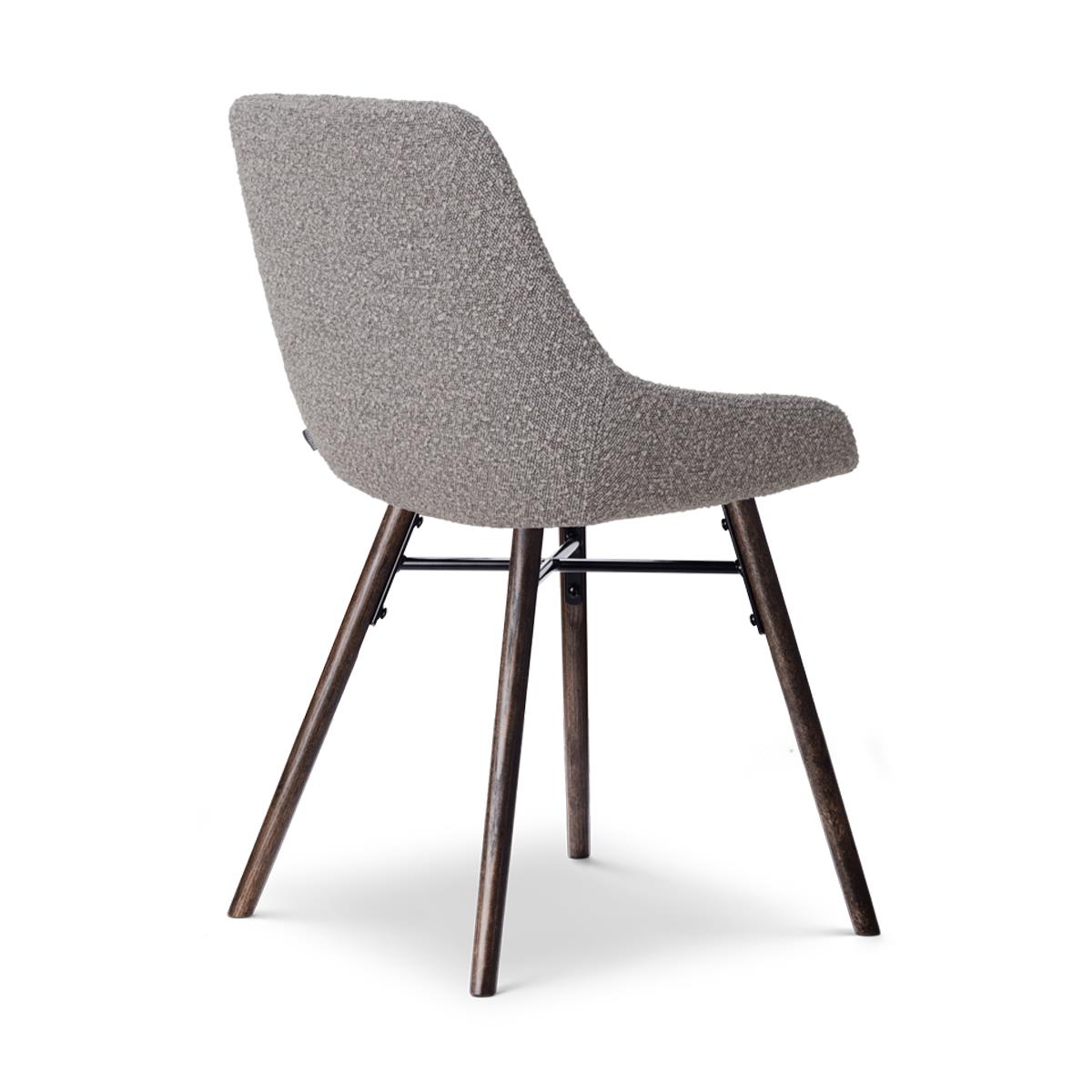Nolon Nena-Isa Eetkamerstoelen Set van 2 - Bouclé Taupe - Walnoot