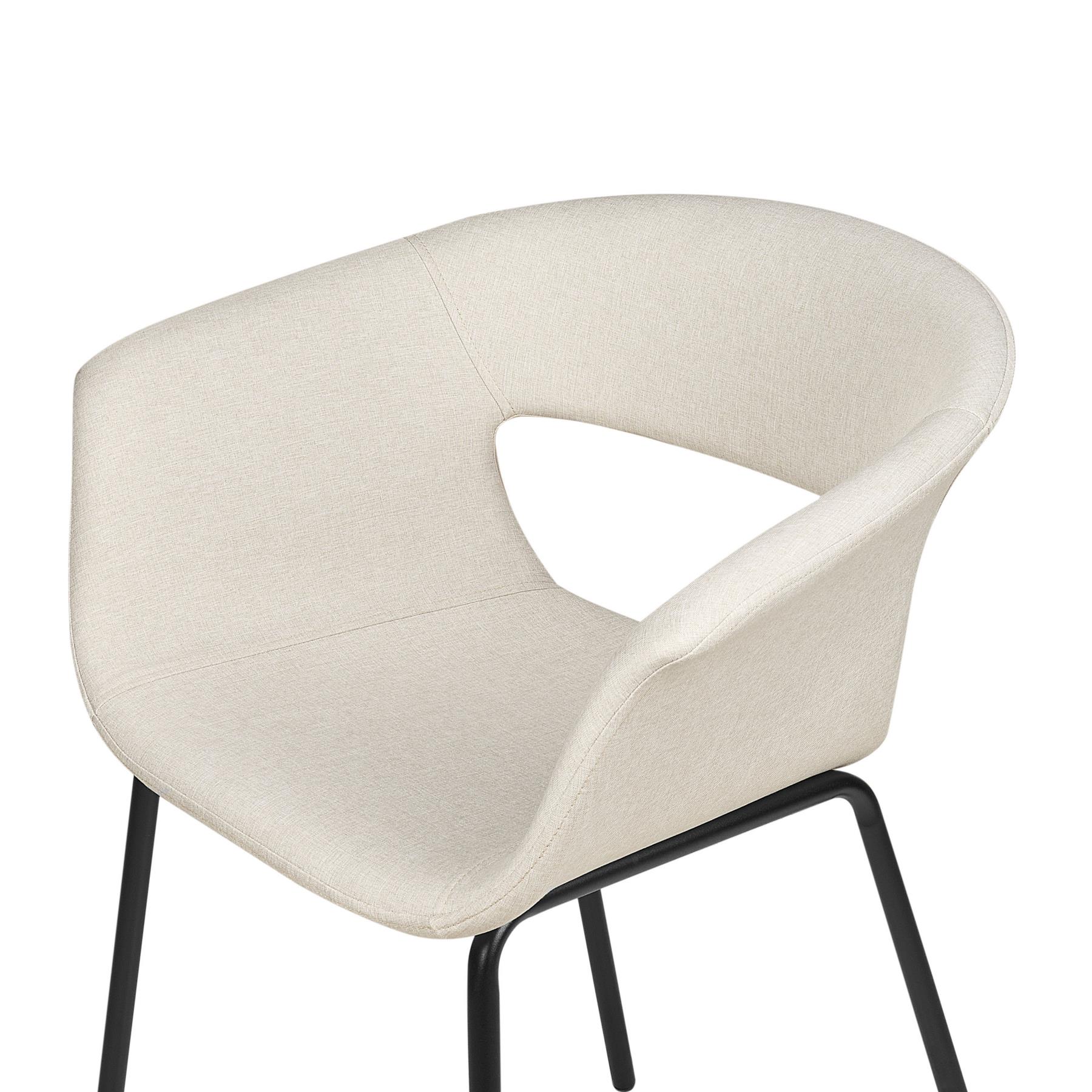 Beliani - ELMA - Eetkamerstoelen set van 2 - Lichtbeige - Polyester