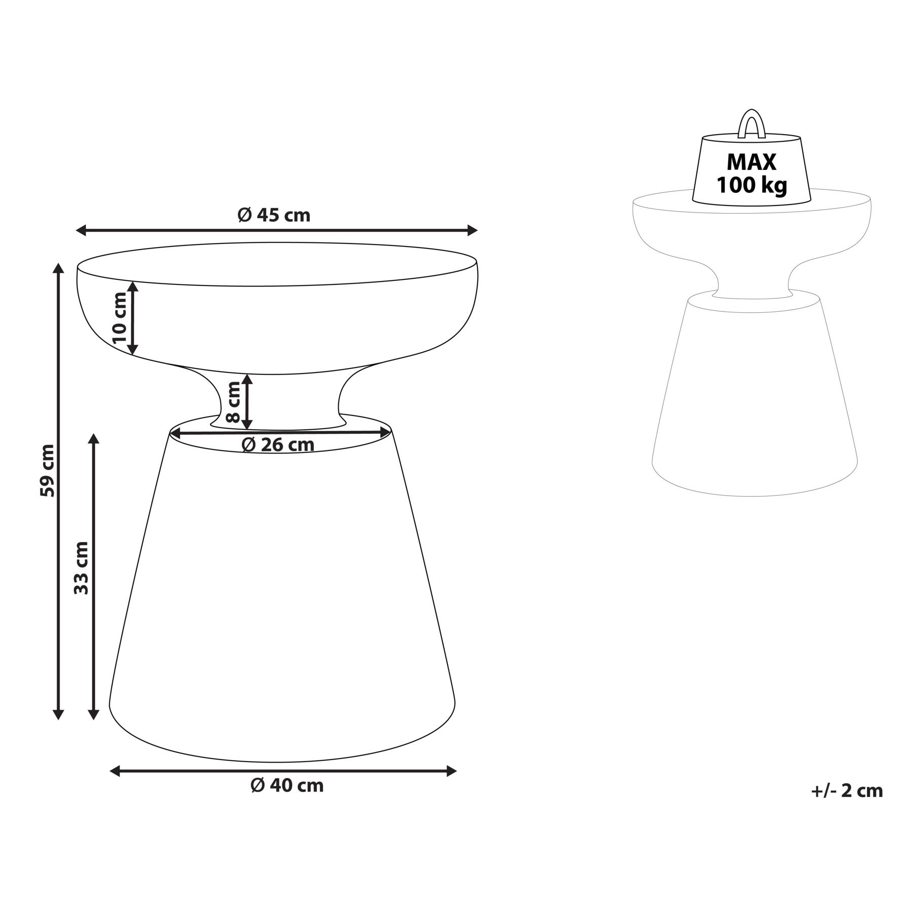 Beliani - MINCIO - Bijzettafel - Zwart - Lichtbeton