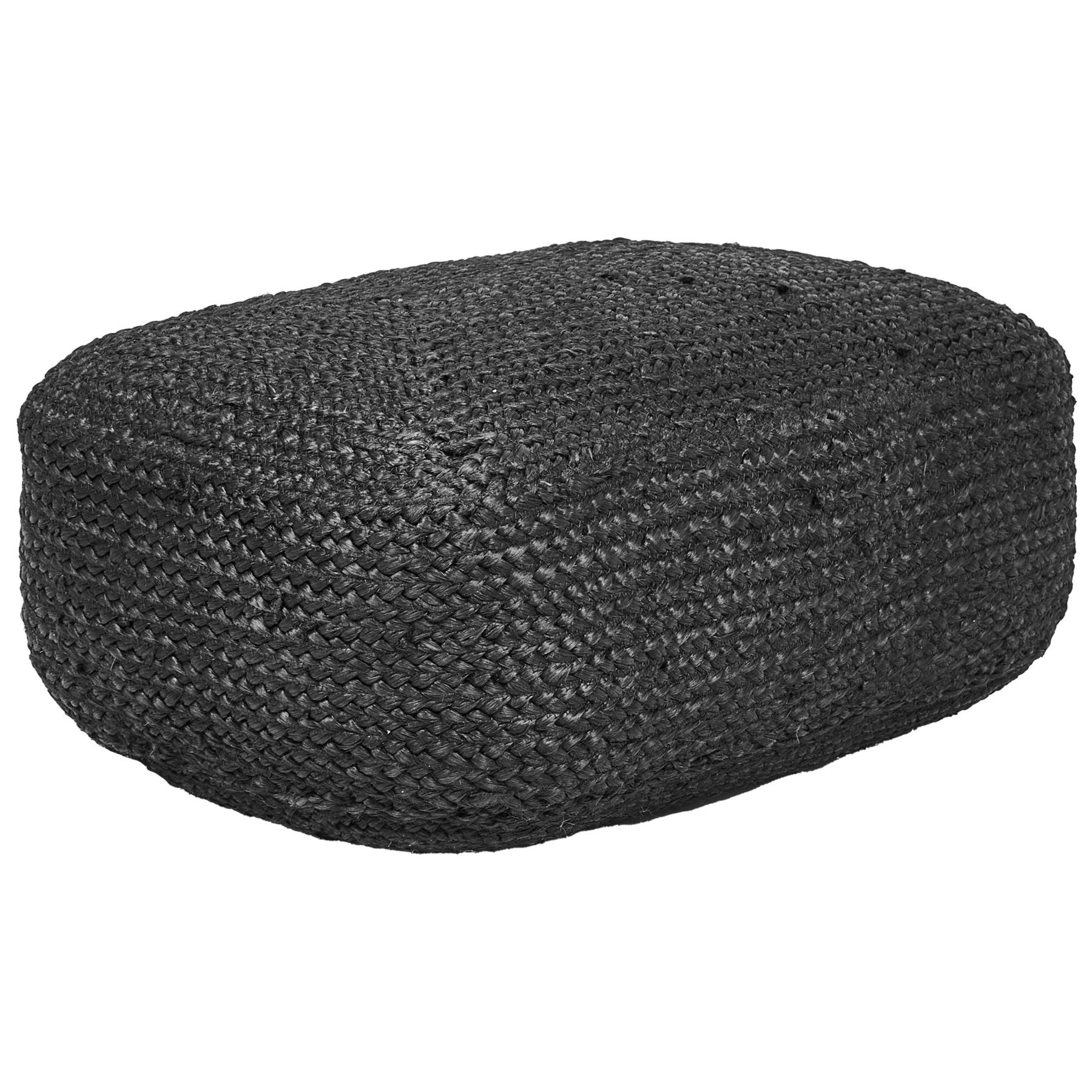 Beliani - ISARDA - Vloerkussen - Zwart - 70 x 40 x 20 cm - Jute
