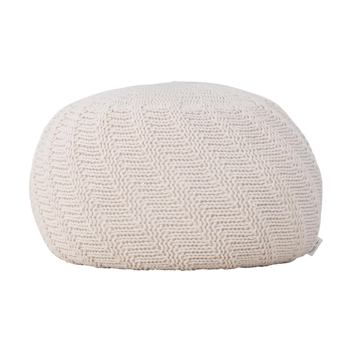 Nest living Dina Ronde Gebreide Poef Ø 45 cm - Crême
