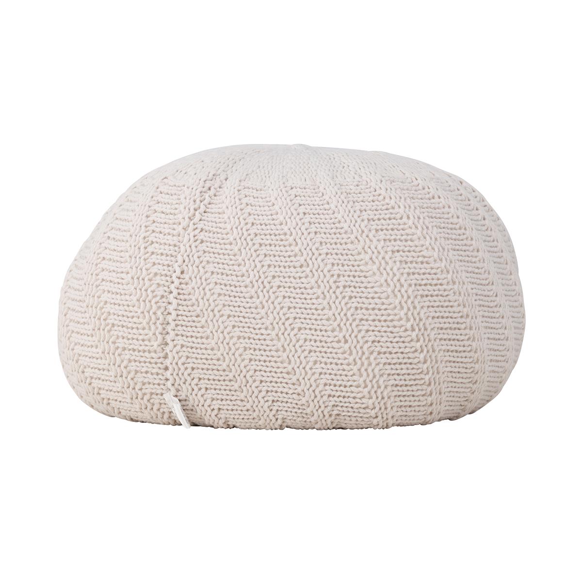 Nest living Dina Ronde Gebreide Poef Ø 45 cm - Crême