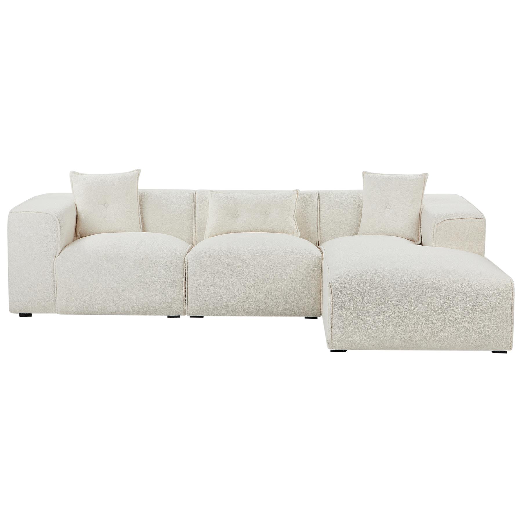 Beliani-DOLVA-Hoekbank-Gebroken wit-Linkerzijde-294 cm-Bouclé