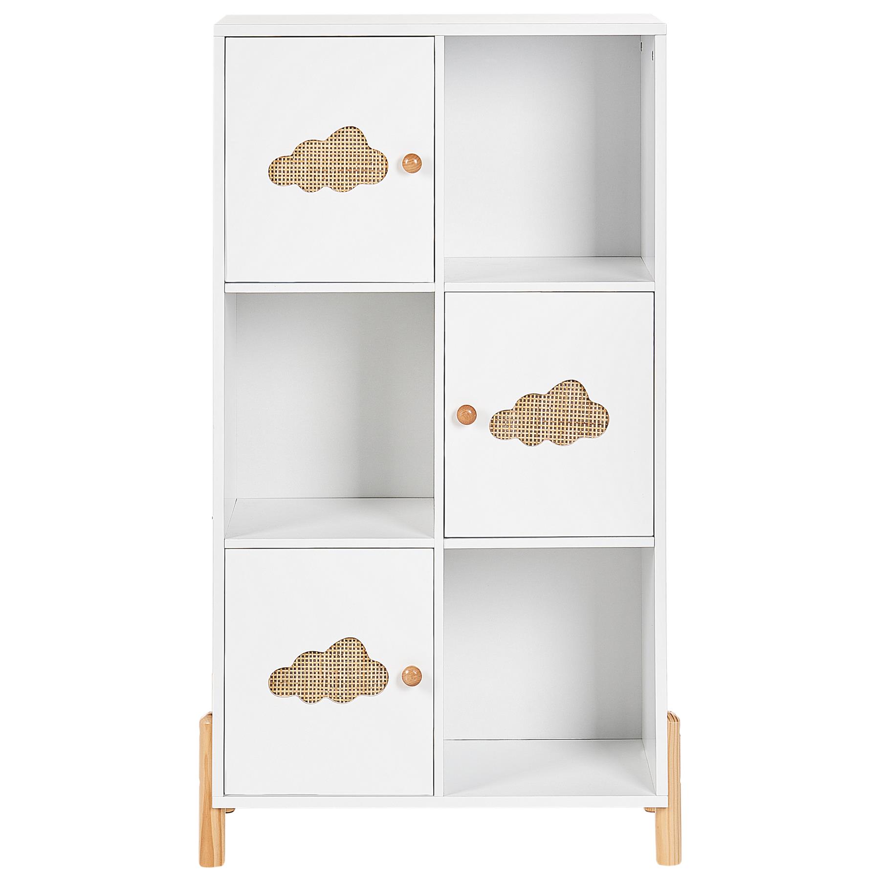 Beliani - CLOUDY - Boekenkast - Wit|Lichthout - MDF
