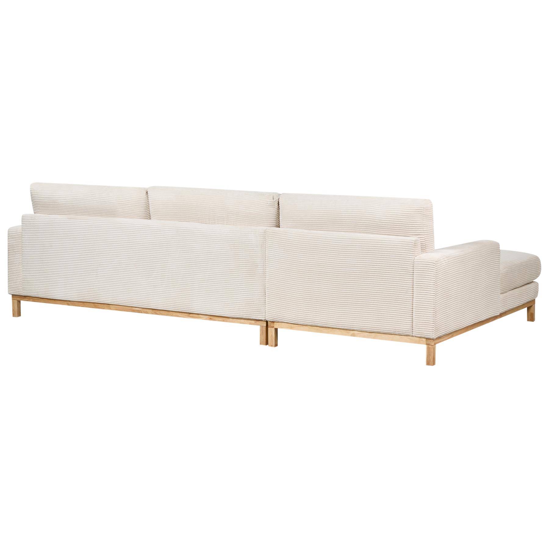 Beliani - SIGGARD - Hoekbank - Lichtbeige - Rechtszijdig - Corduroy