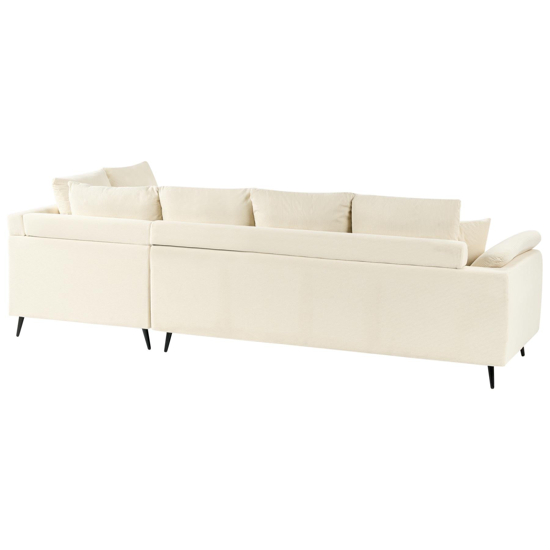 Beliani - LUNNER - Hoekbank - Lichtbeige - Linkszijdig - Corduroy