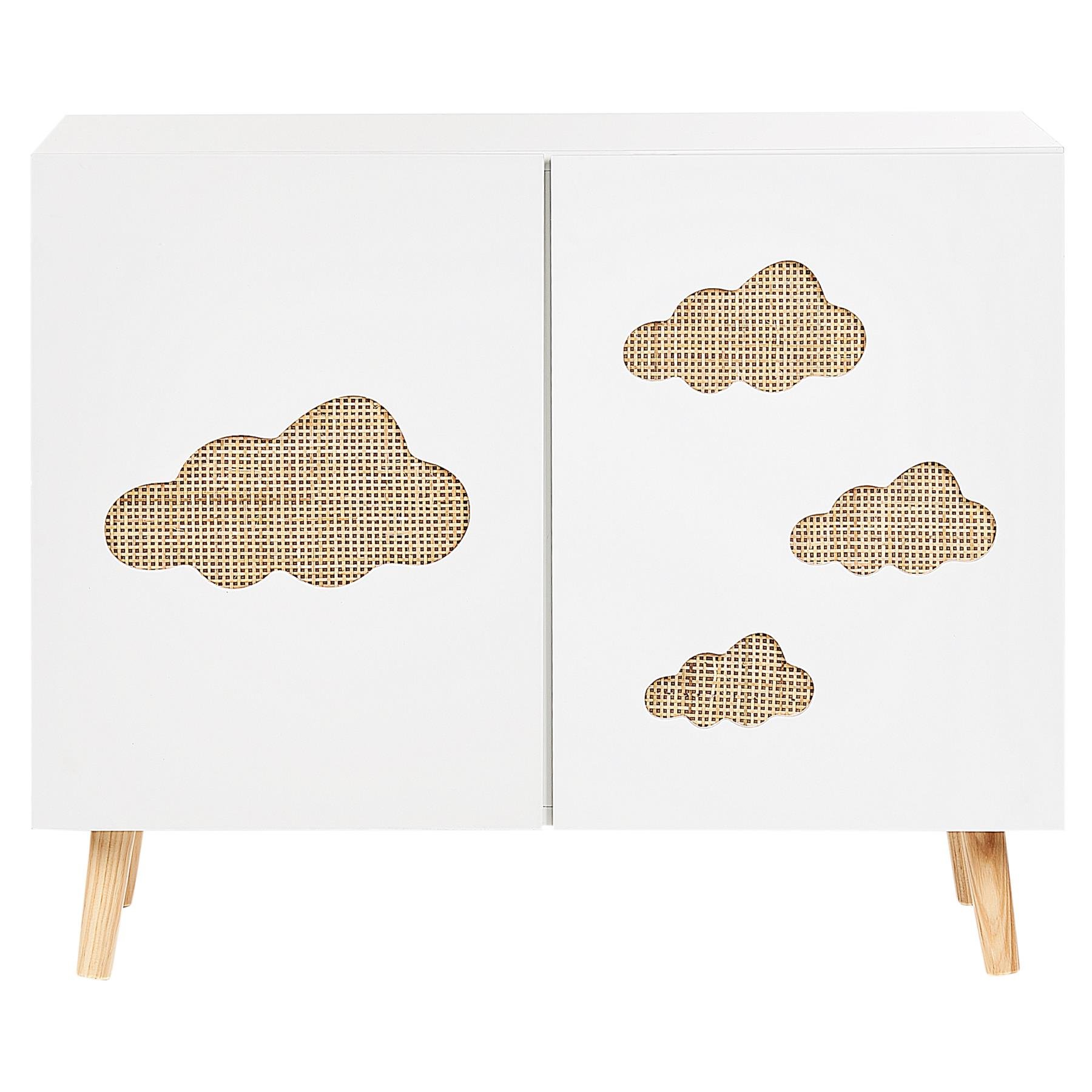 Beliani - CLOUDY - Dressoir - Wit|Lichthout - MDF