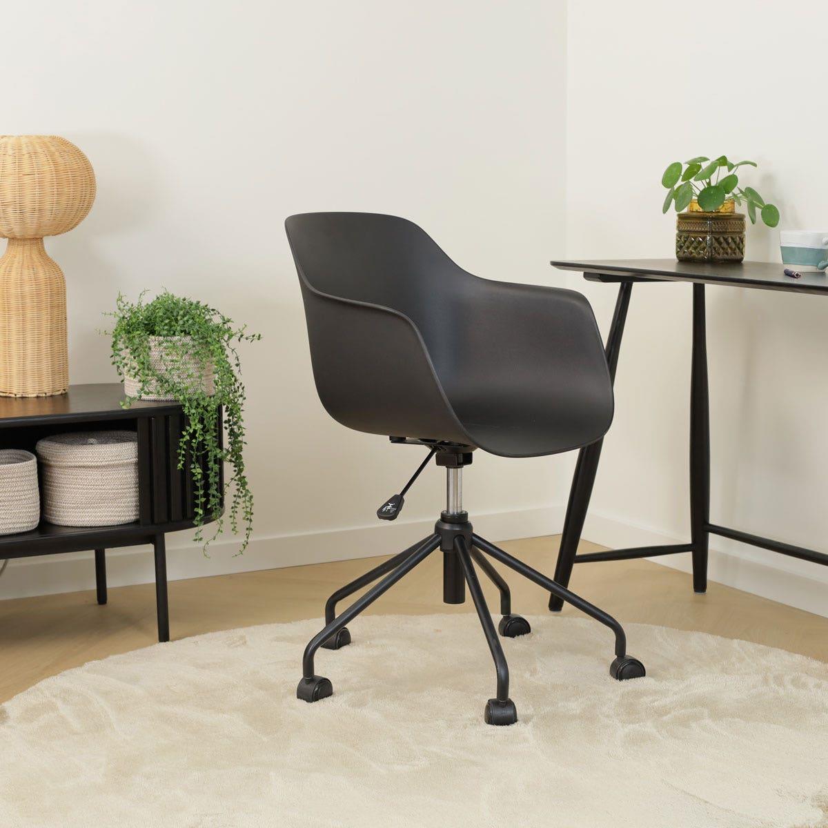 Nolon Nout-Puk Bureaustoelen Set van 2 - Zwart - Zwart Onderstel