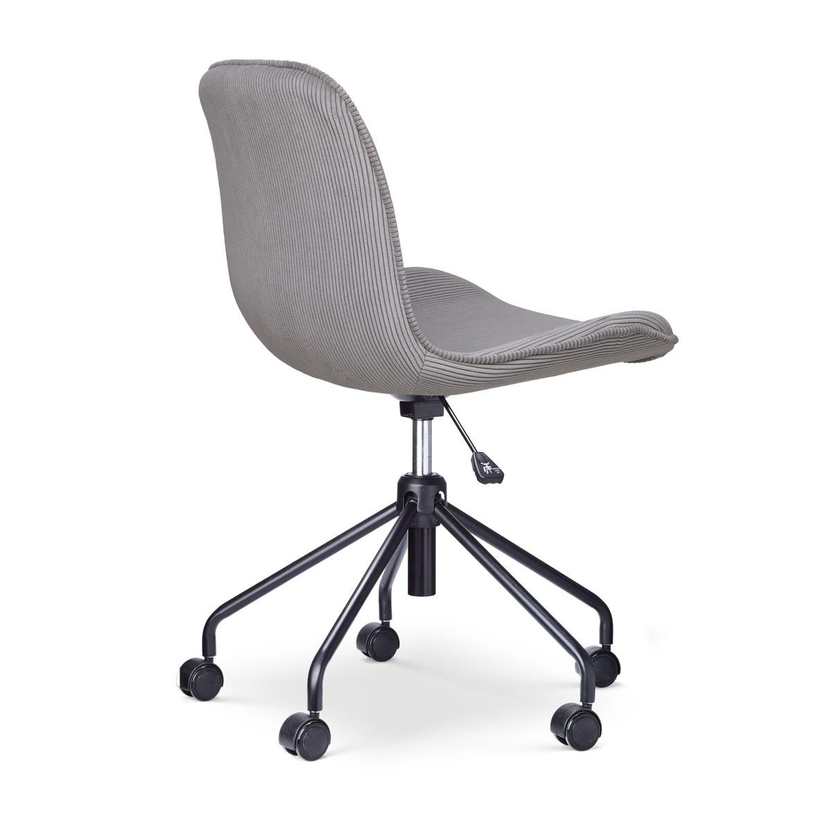 Nolon Nout-Fé Bureaustoelen Set van 2 Rib Warm Grijs - Zwart Onderstel