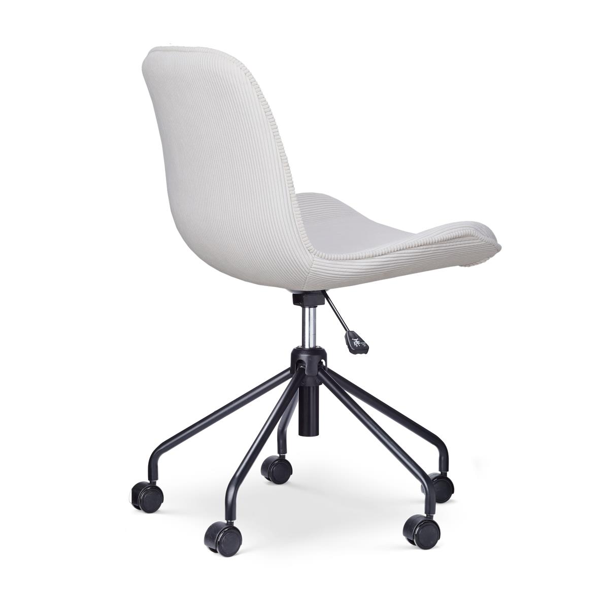 Nolon Nout-Fé Bureaustoelen Set van 2 - Rib Crème - Zwart Onderstel