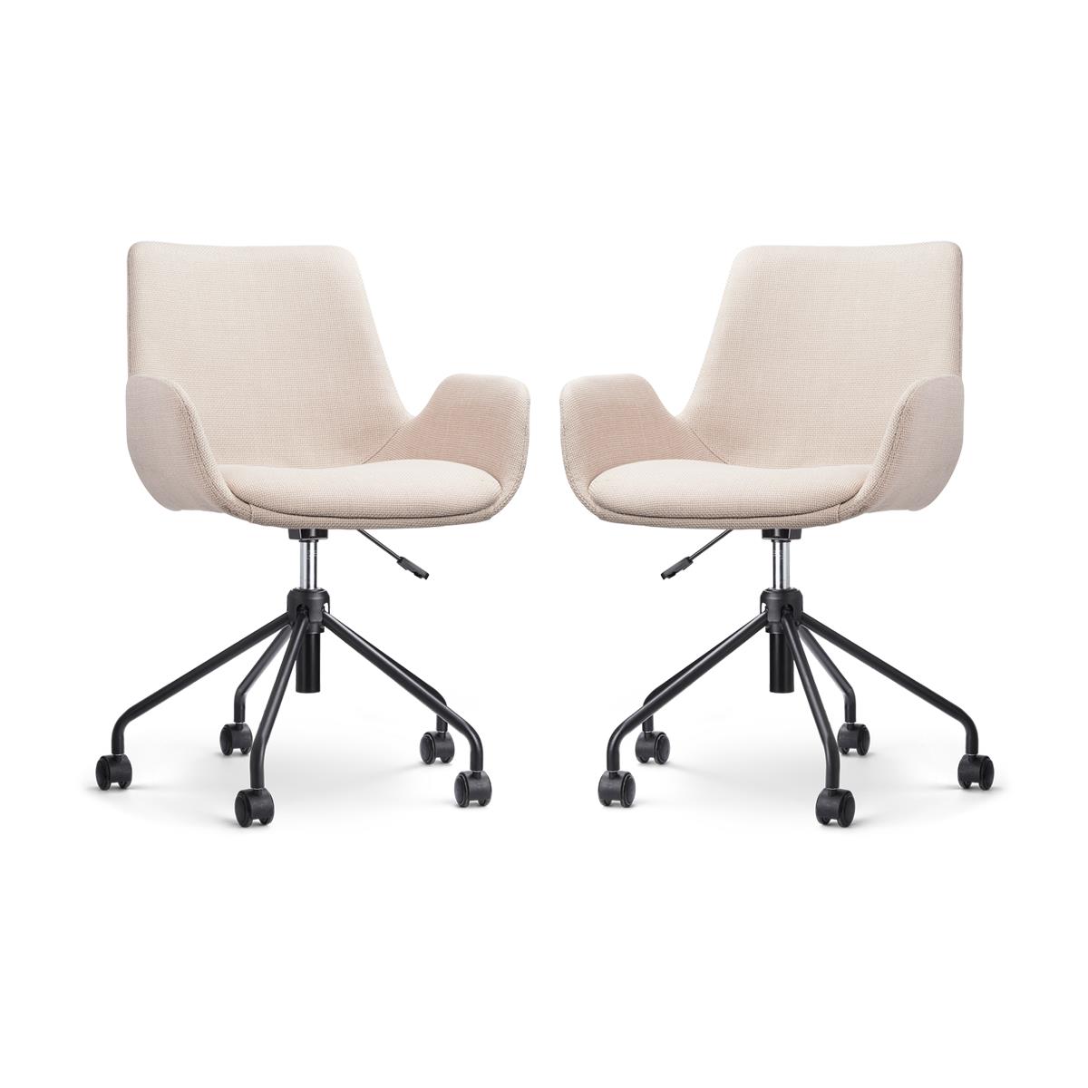 Nolon Nout-Eef Bureaustoelen Set van 2 - Beige - Zwart
