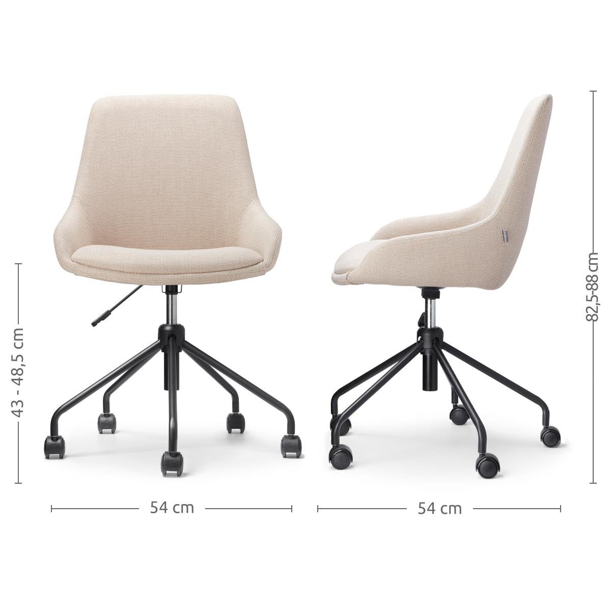 Nolon Nout-Isa Bureaustoelen Set van 2 - Beige - Zwart