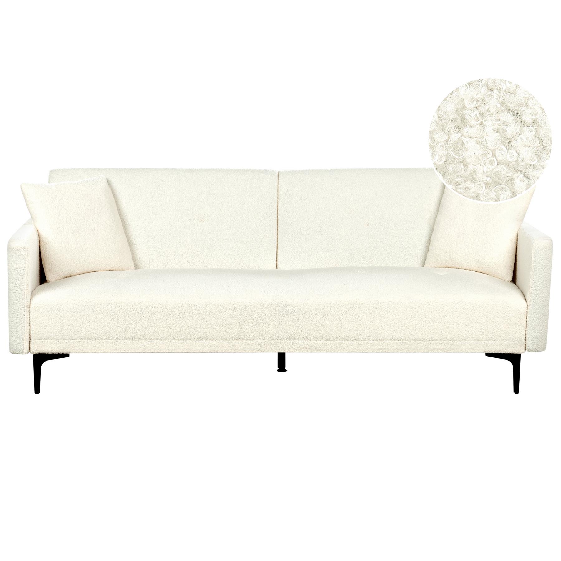 Beliani - LUCAN - Slaapbank 3-zits - Off-white - Polyester